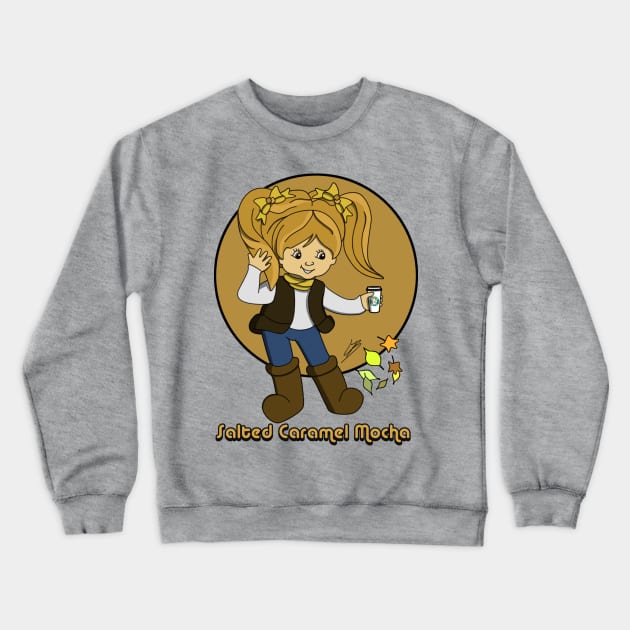 Cartoon Baristas - Salted Caramel Mocha Crewneck Sweatshirt by Leroy Binks